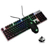 Image of USB Wired Mechanical Feel Keyboard LED 104 keys Optical Gaming Mouse Set Black Axis, Green Axis