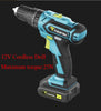 Image of Xiaomi Mijia Tonfon Wireless Electric Cordless Drill Impact Power Driver 12/20V 2000mAh Battery 2-Speed EU Adapter