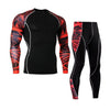 Image of Long-sleeved Tights Printed Men's Fitness Suit Two Sets of Quick-drying T-shirts,