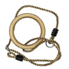 Image of Outdoor Sports Trapeze Swing Rings PE Rope Wooden Trapeze Rings For Adults Children