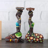 Image of 1Pair Home Decoration African Women Resin Statue Candlestick craft Statue Dinner Wedding Gift Home Decor