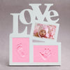 Image of Baby Hand&Foot Print Hands And Feet Mold Maker Solid Wooden Photo Frame With Cover Fingerprint Mud Set