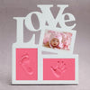 Image of Baby Hand&Foot Print Hands And Feet Mold Maker Solid Wooden Photo Frame With Cover Fingerprint Mud Set