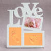 Image of Baby Hand&Foot Print Hands And Feet Mold Maker Solid Wooden Photo Frame With Cover Fingerprint Mud Set