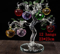 Crystal Apple Tree with 12 8 6 Apples Fengshui Crafts Home Decor