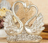Image of European Resin Couple Swan Ornament Home Decoration Crafts Wedding Gift Home Desk Figurines TV Cabinet