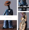 Image of Creative Figure Art Music Rock Band Resin Statue Fun Retro Musician Home Decoration Saxophone Guitar Singer