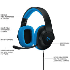 100% Original Logitech G233 Prodigy Gaming Headset Wired Control/ Mic for PC, PS4/PRO, Xbox One, Xbox One S,