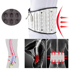 Health Brace Support Belt Care Physio Decompression Back Relief Waist Lumbar Traction Backache Heat Therapy Pain