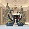 Image of European Resin Couple Swan Ornament Home Decoration Crafts Wedding Gift Home Desk Figurines TV Cabinet