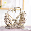 Image of European Resin Couple Swan Ornament Home Decoration Crafts Wedding Gift Home Desk Figurines TV Cabinet