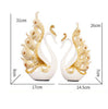 Image of European Resin Couple Swan Ornament Home Decoration Crafts Wedding Gift Home Desk Figurines TV Cabinet