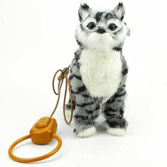 Robot Cat Electronic Plush Kitty Singing Songs Walk Electric Kitten Pet Leash Control Music Cat Toys For Children