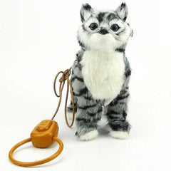 Robot Cat Electronic Plush Kitty Singing Songs Walk Electric Kitten Pet Leash Control Music Cat Toys For Children