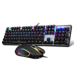 RGB Mechanical Wired Gaming Keyboard Optical Mouse Combo with LED Backlight for PC Laptop HSJ-19