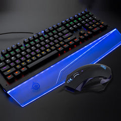 Glowing Cold LED Keycap Wrist Rest Mechanical Gaming Keyboard Mouse Set Magic Refiner E-Sports Gamer Keyboard with 4000dpi Mouse