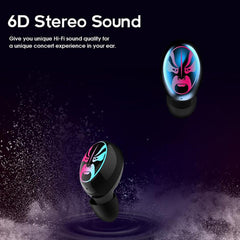 TWS wireless Bluetooth headset Bluetooth 5.0 stereo noise reduction gaming headset, IPX7 waterproof smart fingerprint touch