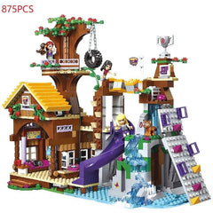 875 Pieces Friends City Girl Figure Bricks Tree House Building Blocks Adventure Camp Compatible Educational Toys For Child