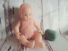 Newborn Full Set Knitted Mohair Hat and Romper Baby Girl Onesie