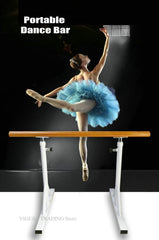 1.5M Portable White Dance Bar, Mobile Adjustable Leg Pressing Pole, Dance Room Exercise Pole .