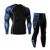 Image of Long-sleeved Tights Printed Men's Fitness Suit Two Sets of Quick-drying T-shirts,