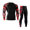 Image of Long-sleeved Tights Printed Men's Fitness Suit Two Sets of Quick-drying T-shirts,