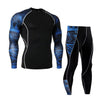 Image of Long-sleeved Tights Printed Men's Fitness Suit Two Sets of Quick-drying T-shirts,