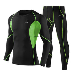 Sports Outdoor Men's Tight Compression Fast-drying Fitness Suit with Long Sleeves Two Sets of Running