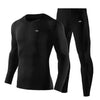 Image of Sports Outdoor Men's Tight Compression Fast-drying Fitness Suit with Long Sleeves Two Sets of Running