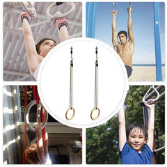 Outdoor Sports Trapeze Swing Rings PE Rope Wooden Trapeze Rings For Adults Children