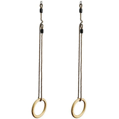 Outdoor Sports Trapeze Swing Rings PE Rope Wooden Trapeze Rings For Adults Children