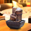 Image of Decorative Indoor Water Fountains Resin Crafts Gifts Feng Shui Wheel Desktop Water Fountain for Home Office