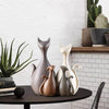 Image of 3/4pcs Nordic Modern Abstract Deer Cat Figurines Family Creative Home Decoration Ceramic Crafts Wedding