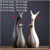 Image of 3/4pcs Nordic Modern Abstract Deer Cat Figurines Family Creative Home Decoration Ceramic Crafts Wedding