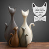 Image of 3/4pcs Nordic Modern Abstract Deer Cat Figurines Family Creative Home Decoration Ceramic Crafts Wedding