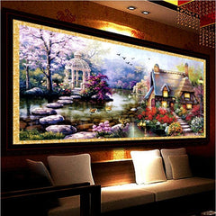 New Hot DIY 5D Diamond Mosaic Landscapes Garden lodge Full Diamond Painting Cross Stitch Kits Diamond