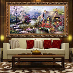 New Hot DIY 5D Diamond Mosaic Landscapes Garden lodge Full Diamond Painting Cross Stitch Kits Diamond