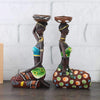 Image of 1Pair Home Decoration  African Women Resin Statue Candlestick craft Statue Dinner Wedding Gift Home Decor