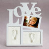 Image of Baby Hand&Foot Print Hands And Feet Mold Maker Solid Wooden Photo Frame With Cover Fingerprint Mud Set