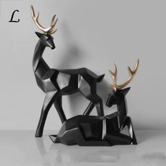 Nordic Style Creative 3D Solid Geometry Lucky Deer Ornaments Resin Craft Home Furnishing Decoration Office