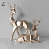 Image of Nordic Style Creative 3D Solid Geometry Lucky Deer Ornaments Resin Craft Home Furnishing Decoration Office