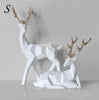 Image of Nordic Style Creative 3D Solid Geometry Lucky Deer Ornaments Resin Craft Home Furnishing Decoration Office