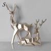 Image of Nordic Style Creative 3D Solid Geometry Lucky Deer Ornaments Resin Craft Home Furnishing Decoration Office