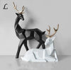 Image of Nordic Style Creative 3D Solid Geometry Lucky Deer Ornaments Resin Craft Home Furnishing Decoration Office