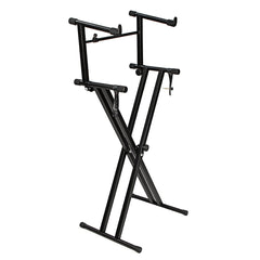 2-Tiers X Style Dual Keyboard Stand Adjustable Electronic Music Piano Holder Musical Keyboard Instrument Accessories Parts