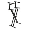 Image of 2-Tiers X Style Dual Keyboard Stand Adjustable Electronic Music Piano Holder Musical Keyboard Instrument Accessories Parts