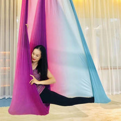 Multicolour 5 meters Aerial Anti-gravity Yoga Hammock Swing Flying Yoga Bed Bodybuilding Gym